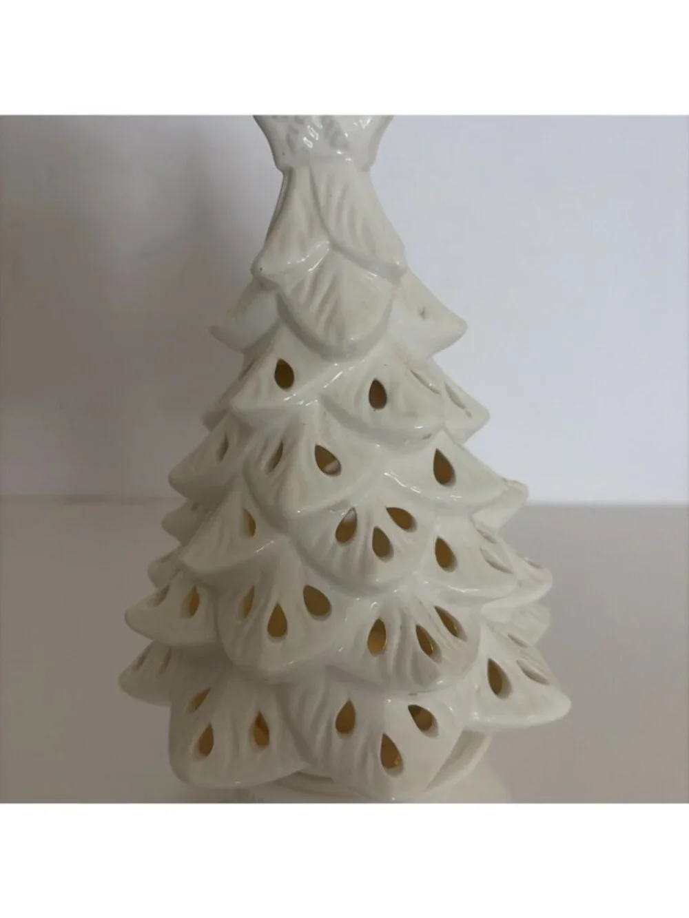 Yankee Candle 2012 Christmas Tree Tea Light Holder Fairy Lamp Ceramic 9